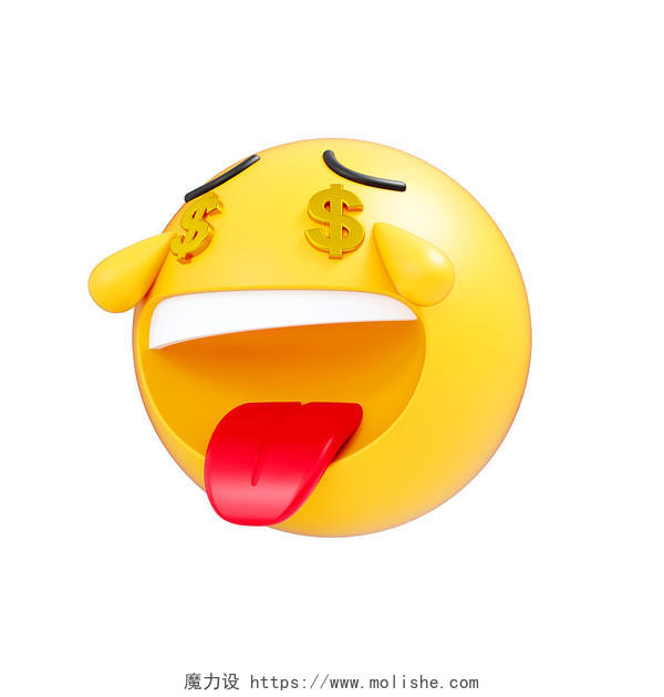 C4D愚人节3D卡通emoji大嘴金钱搞怪表情元素愚人节3D卡通emoji搞怪表情元素